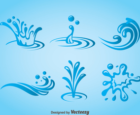 Splash Water Icons Vector