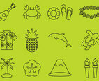 Hawaiian Line Icons