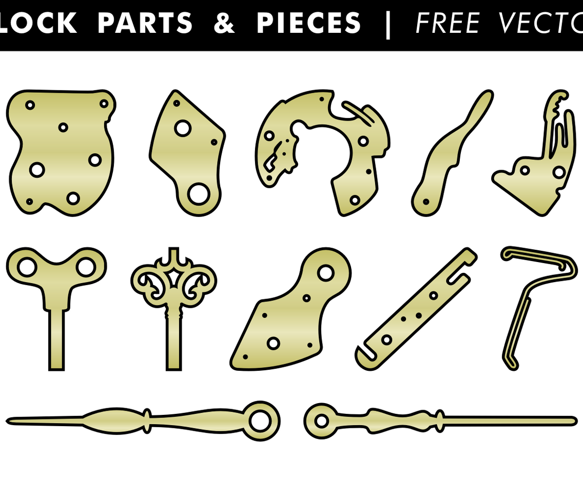 Clock Parts  Pieces Free Vector