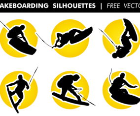 Wakeboarding Silhouettes Free Vector