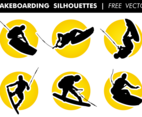 Wakeboarding Silhouettes Free Vector