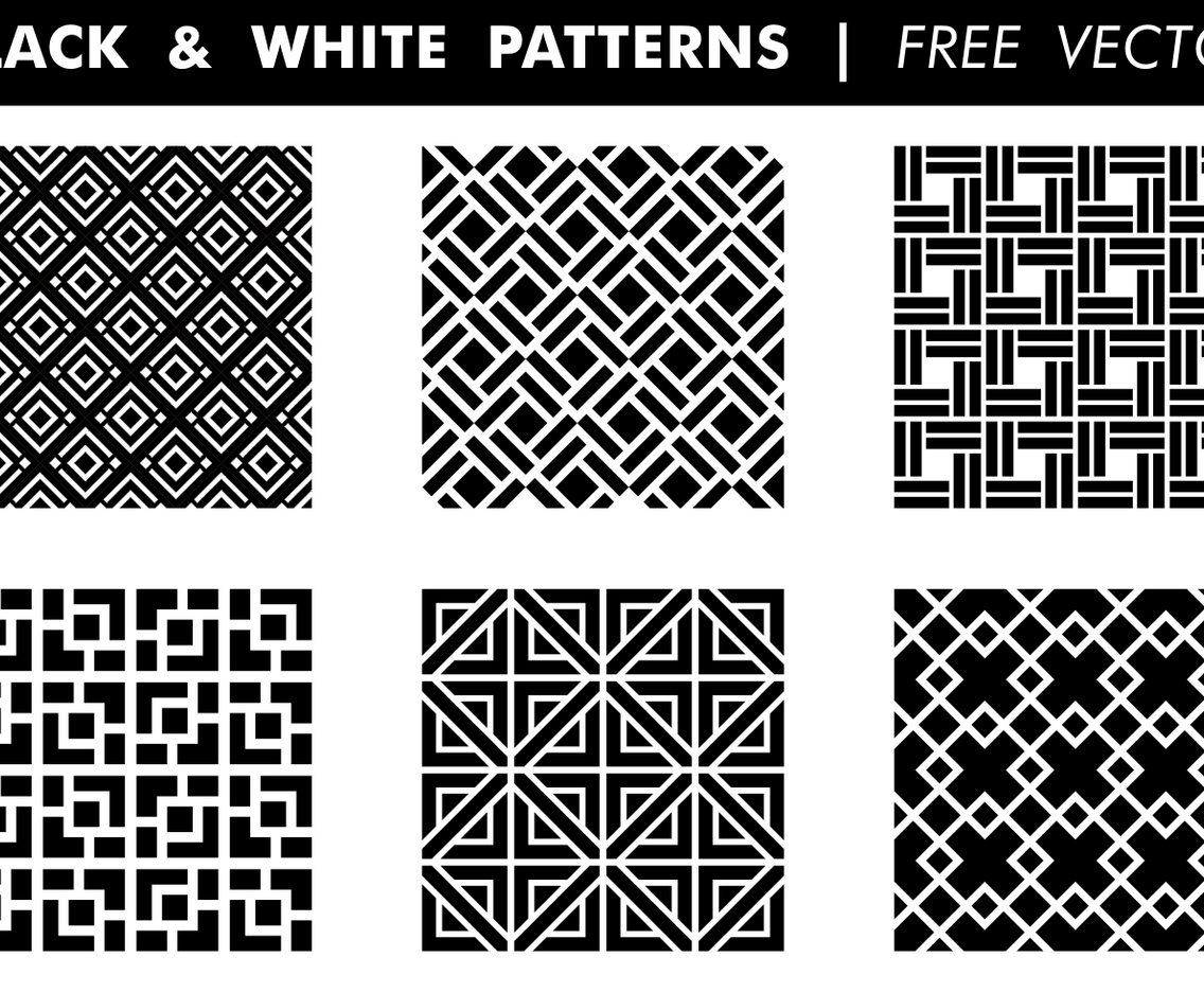 Black  White Patterns Free Vector