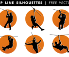 Zip Line Silhouettes Free Vector