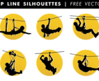 Zip Line Silhouettes Free Vector