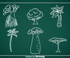 Exotic Tree Hand Drawn Vector