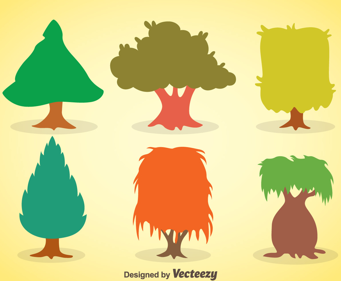 Colorful Tree Collection Vector