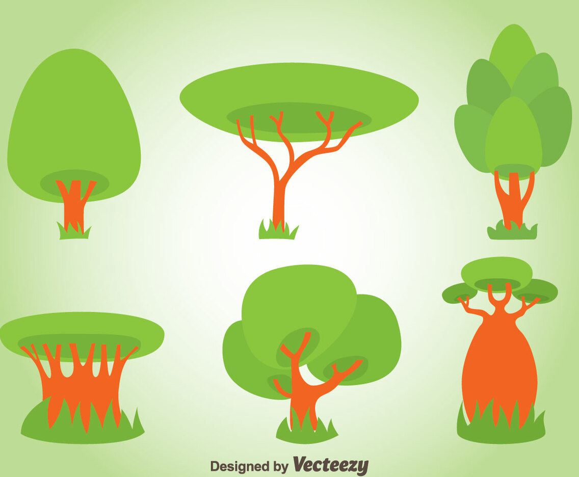 Green Tree Vector Set
