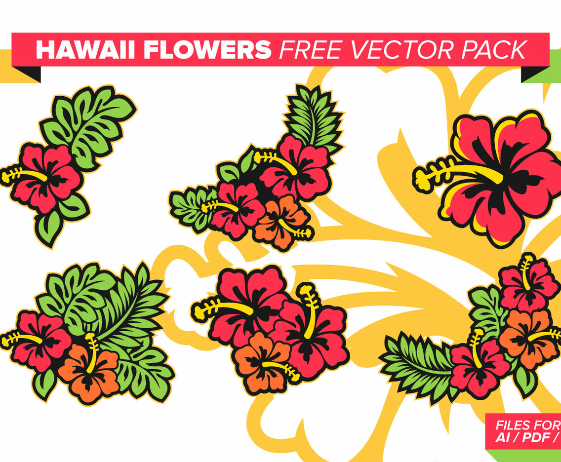 Hawaii Flowers Free Vector Pack
