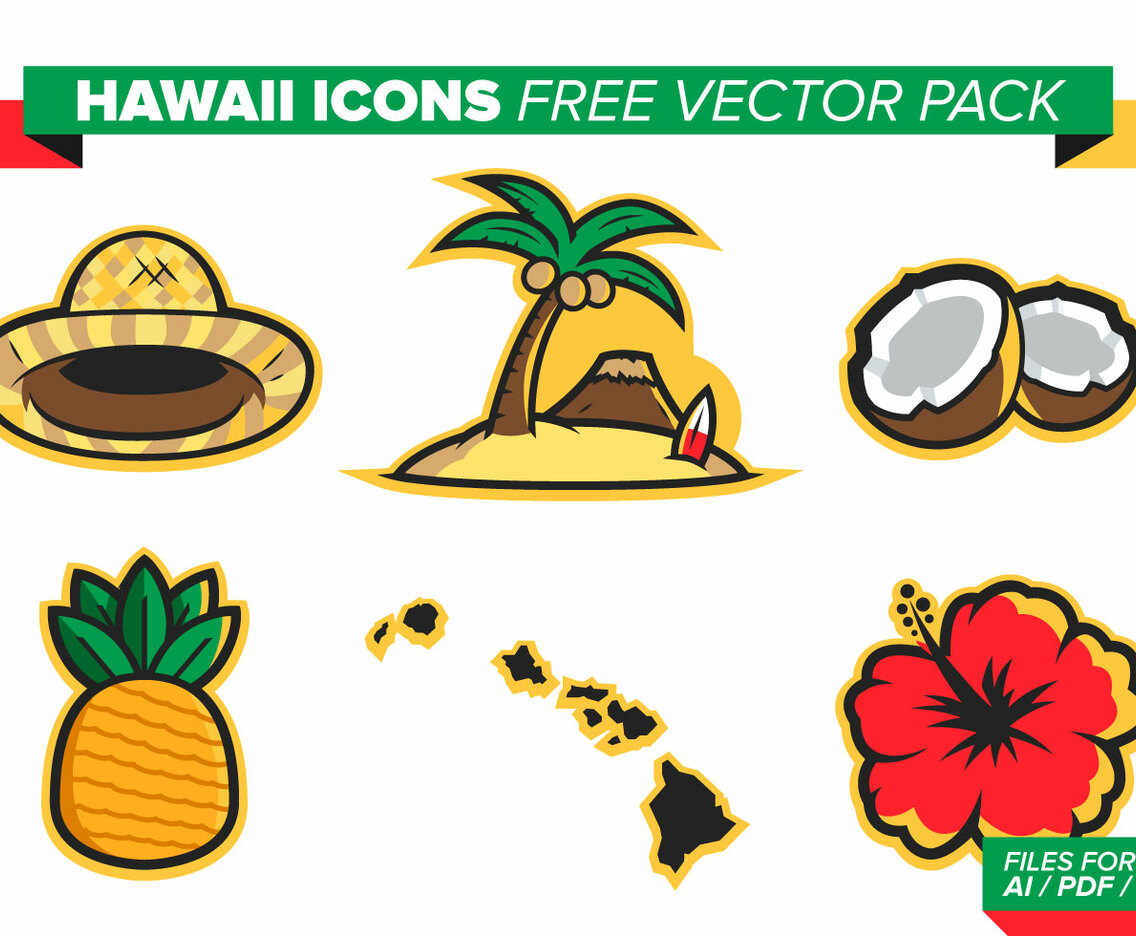 Hawaii Flowers Free Vector Pack