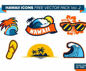 Hawaii Icons Free Vector Pack Vol. 2