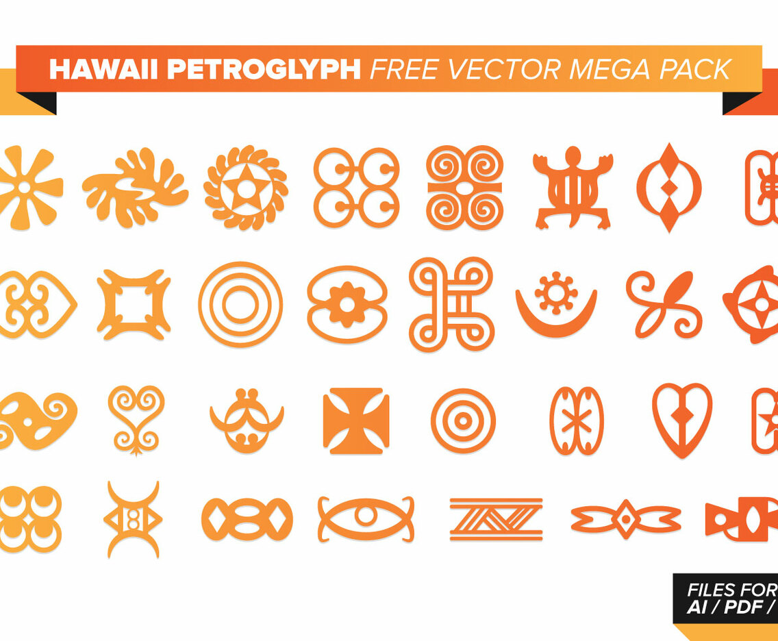 Hawaii Petroglyph Free Vector Mega Pack