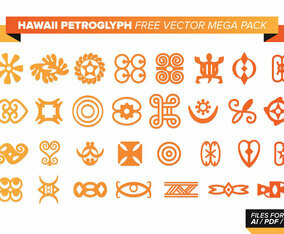 Hawaii Petroglyph Free Vector Mega Pack