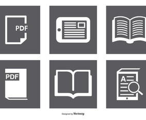 Book, Ereader Icon Set