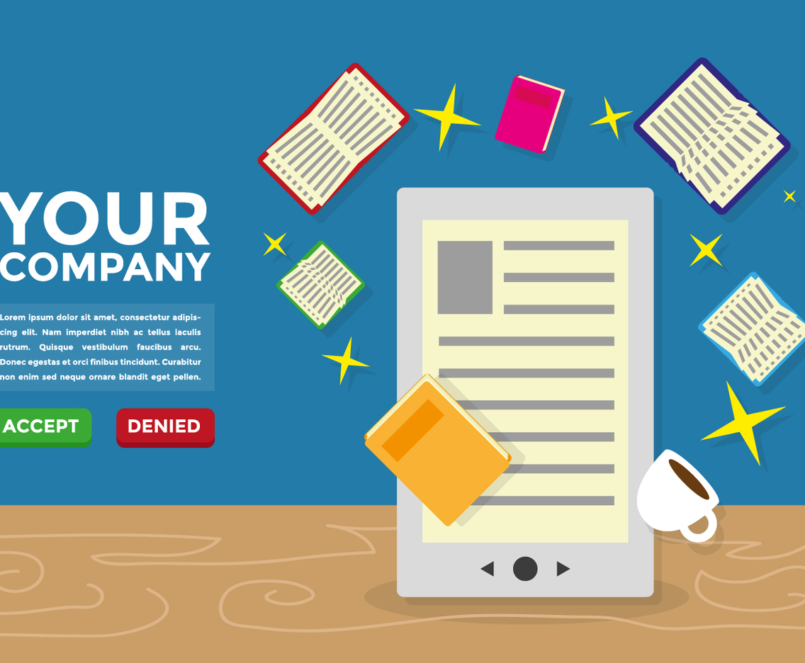 Ereader Books Illustration Vector