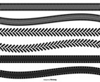 Tire Track Vector Shape Set