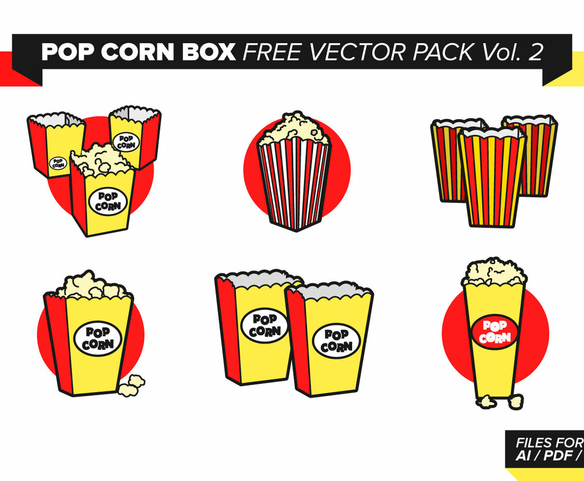 Pop Corn Box Free Vector Pack Vol. 2