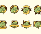 Free Largemouth Bass Fish Badge Vectors