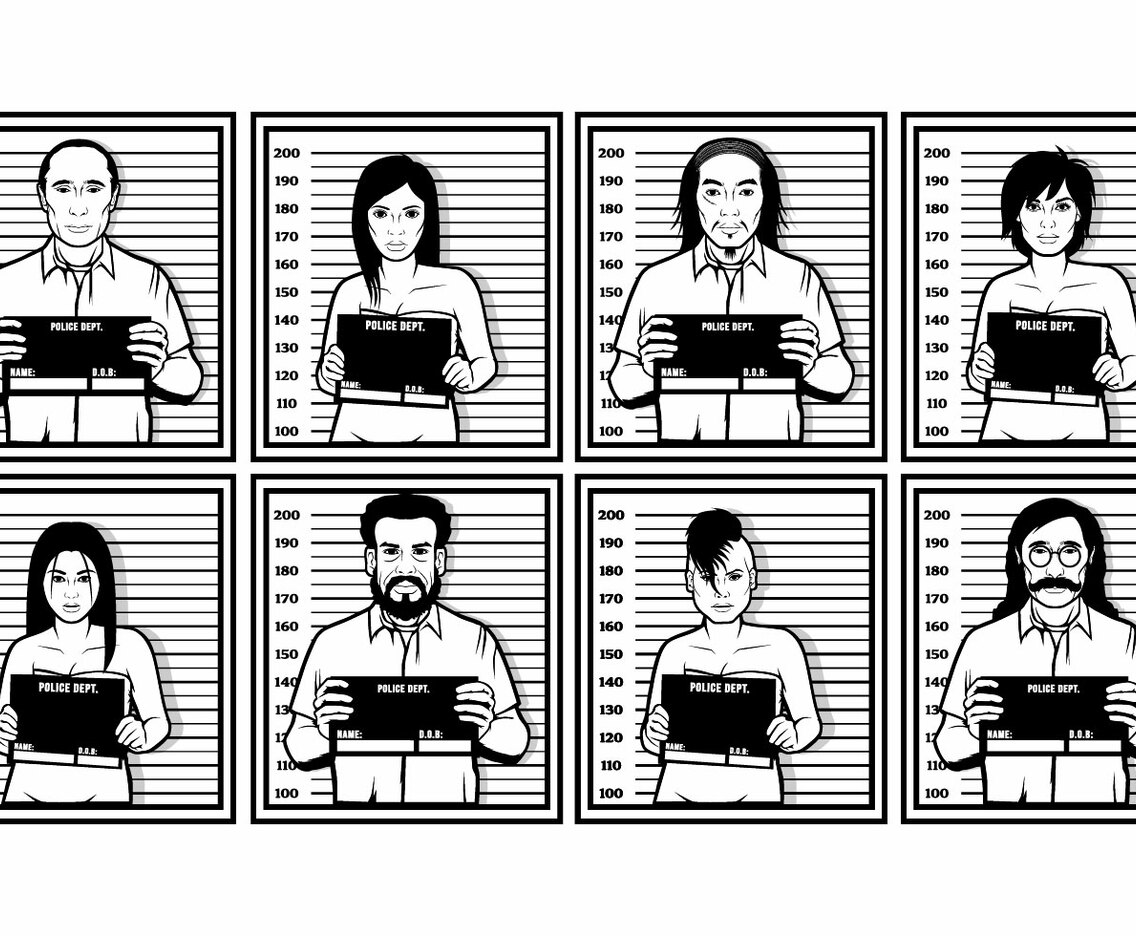 Mugshot Vector Illustration