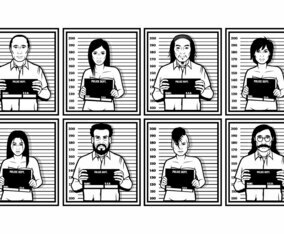 Mugshot Vector Illustration