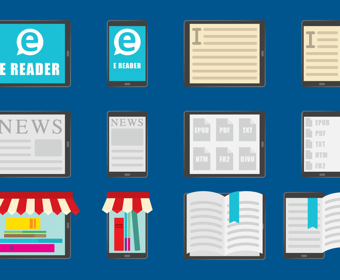 E Reader color icons