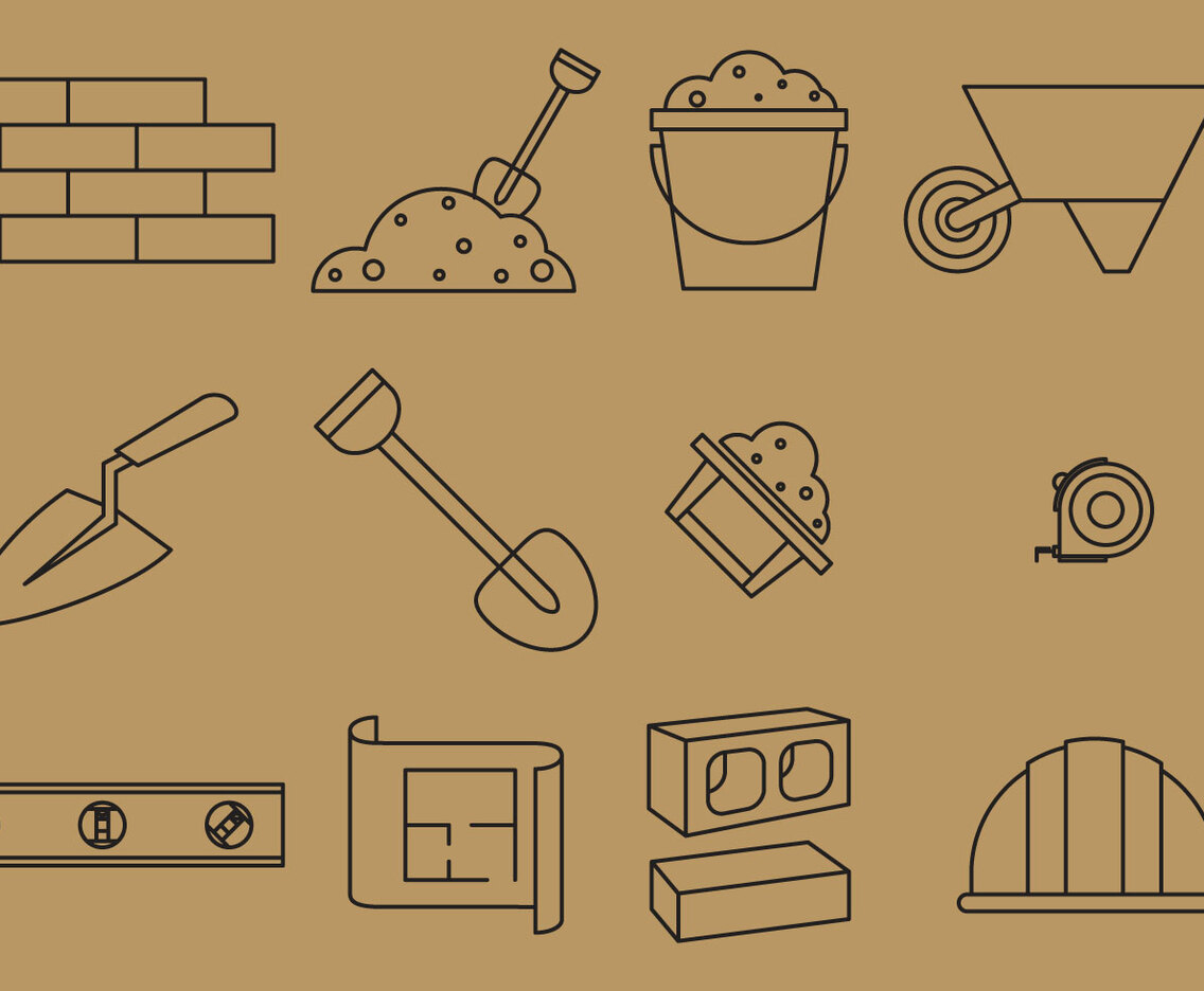 Bricklayer Line Icons