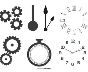 Clock Parts Vector Shapes