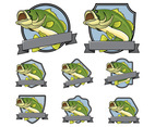 Bass fish Badge Vector