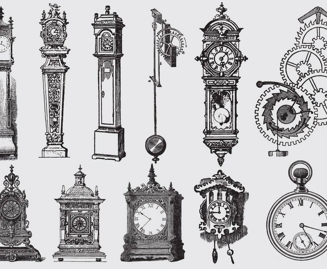 Old Style Drawing Clocks