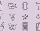 Grape And Wine Icons