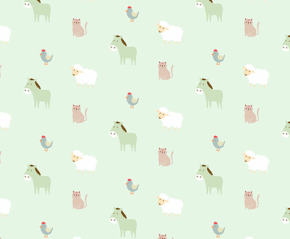 Farm Animals Pattern Background