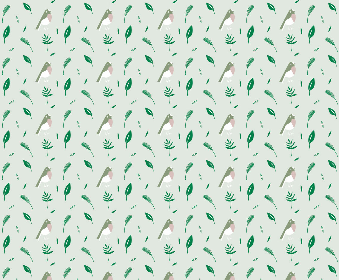 Birds Plants Pattern