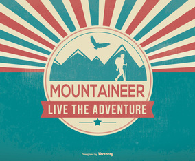 Retro Style Mountaineer Illustration