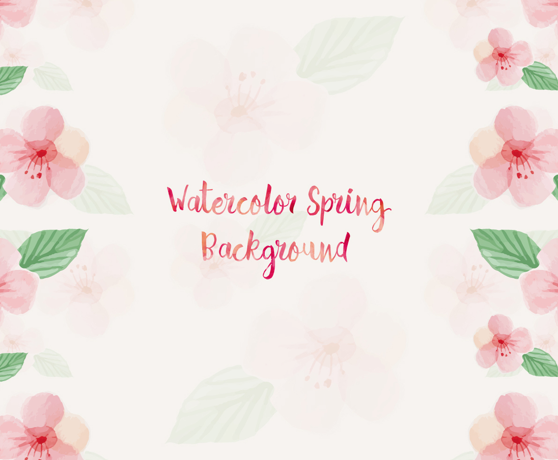 Watercolor Spring Flower Background
