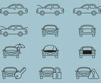 Car Service Line Icons