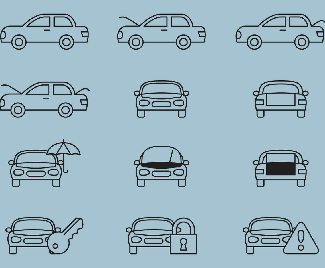 Car Service Line Icons
