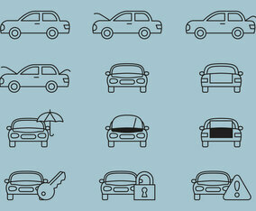 Car Service Line Icons