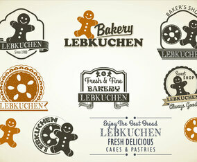 Lebkuchen styles badges vector