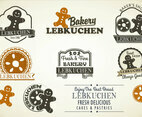 Lebkuchen styles badges vector