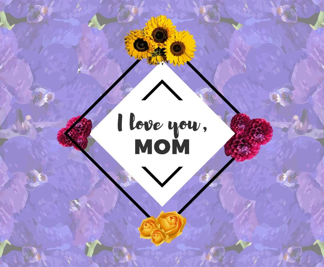 Free I Love You Mom Flowers Vector