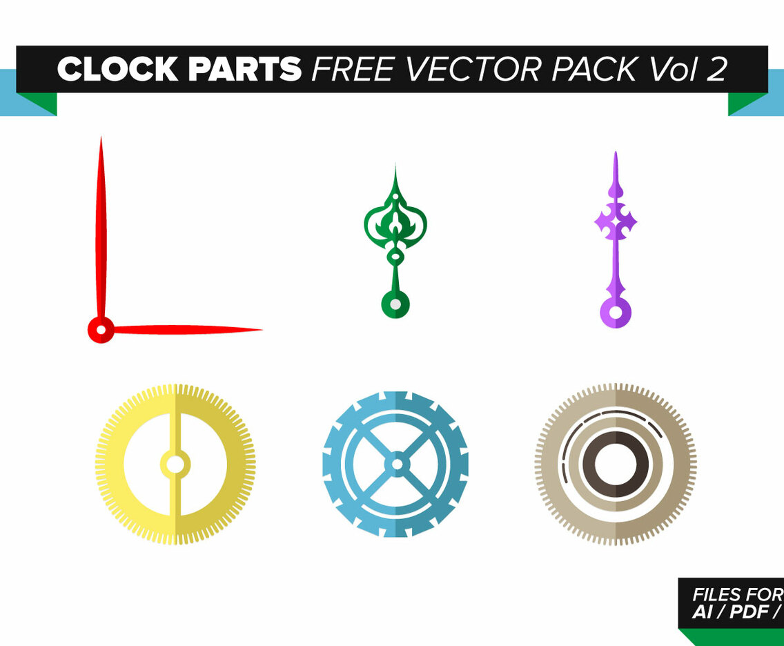 Clock Parts Free Vector Pack Vol. 2