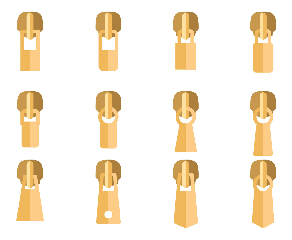 Gold Zipper Pull Vector
