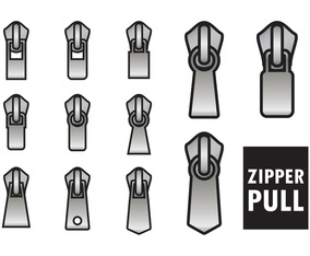 Outlined Zipper Pull Vectors