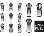 Outlined Zipper Pull Vectors