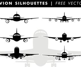 Avion Silhouettes Free Vector