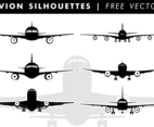 Avion Silhouettes Free Vector