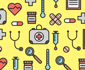 Medical Elements Pattern Vector