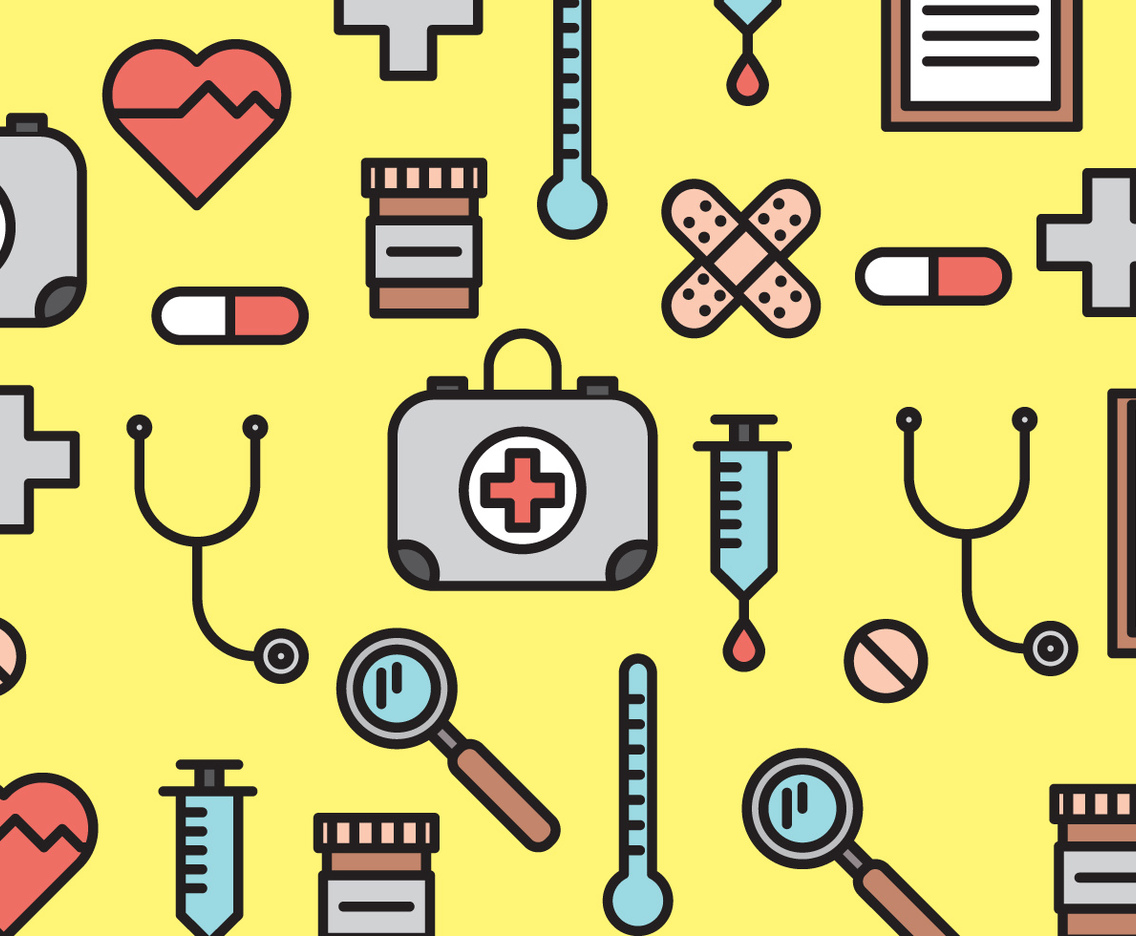 Medical Elements Pattern Vector