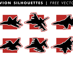 Avion Silhouettes Free Vector