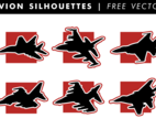 Avion Silhouettes Free Vector