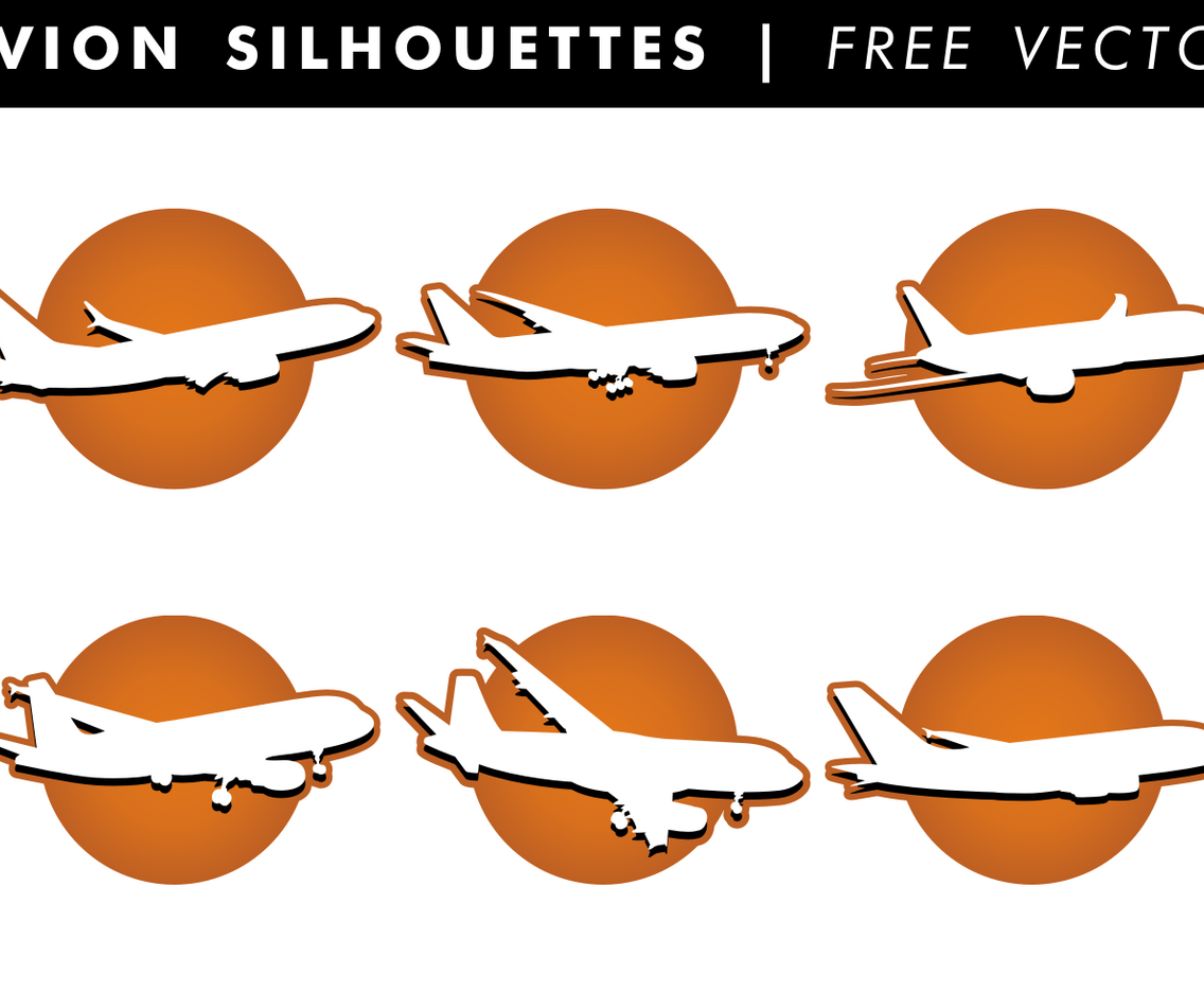 Avion Silhouettes Free Vector